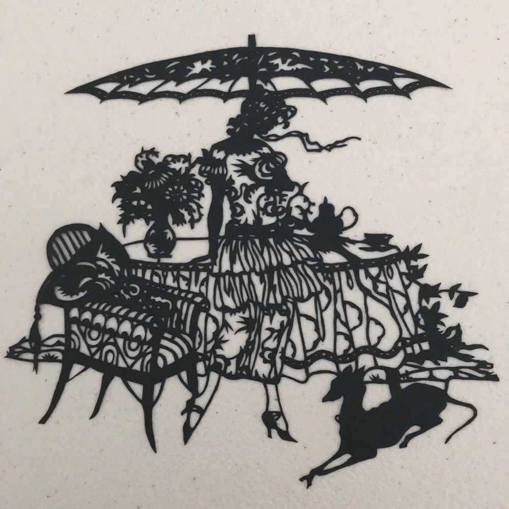 🔥ON SALE🔥Relax in own Backyard💖Handmade PaperCut Silhouette Scherenschnitte